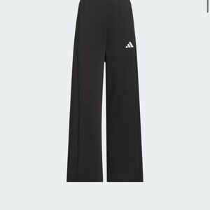 adidas Womens  Black Wide-Leg Track Pants with White Logo